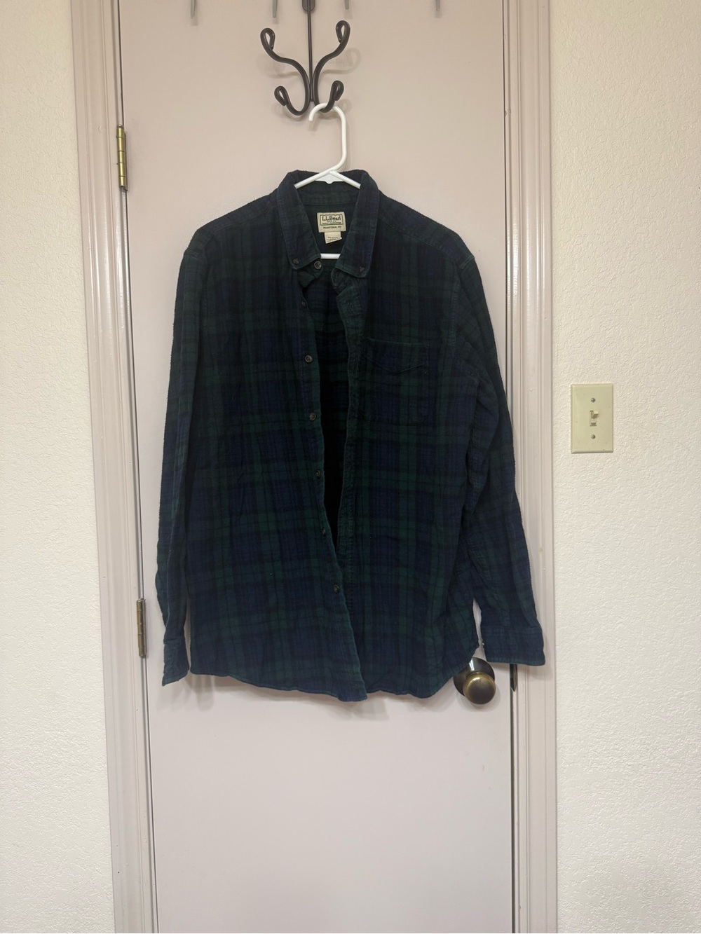 L.L. Bean Green and Blue Plaid Lightweight Shirt